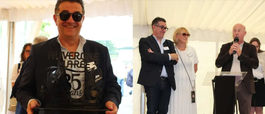 Remise du trophée des 35 ans d'Auvergne Marée et prise de parole lors de l'inauguration